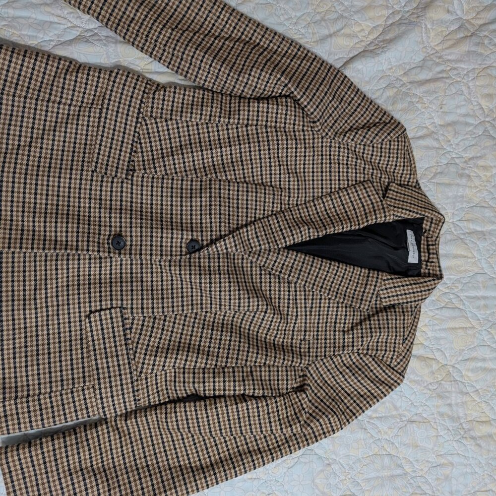 Free Assembly Houndstooth Plaid Blazer Womens Small Oversized Lined Classic - Picture 14 of 14